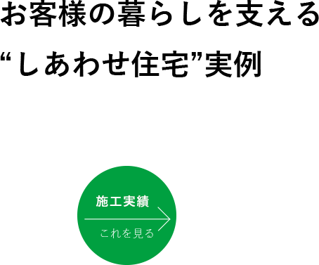 お客様の暮らしを支える“しあわせ住宅”実例。